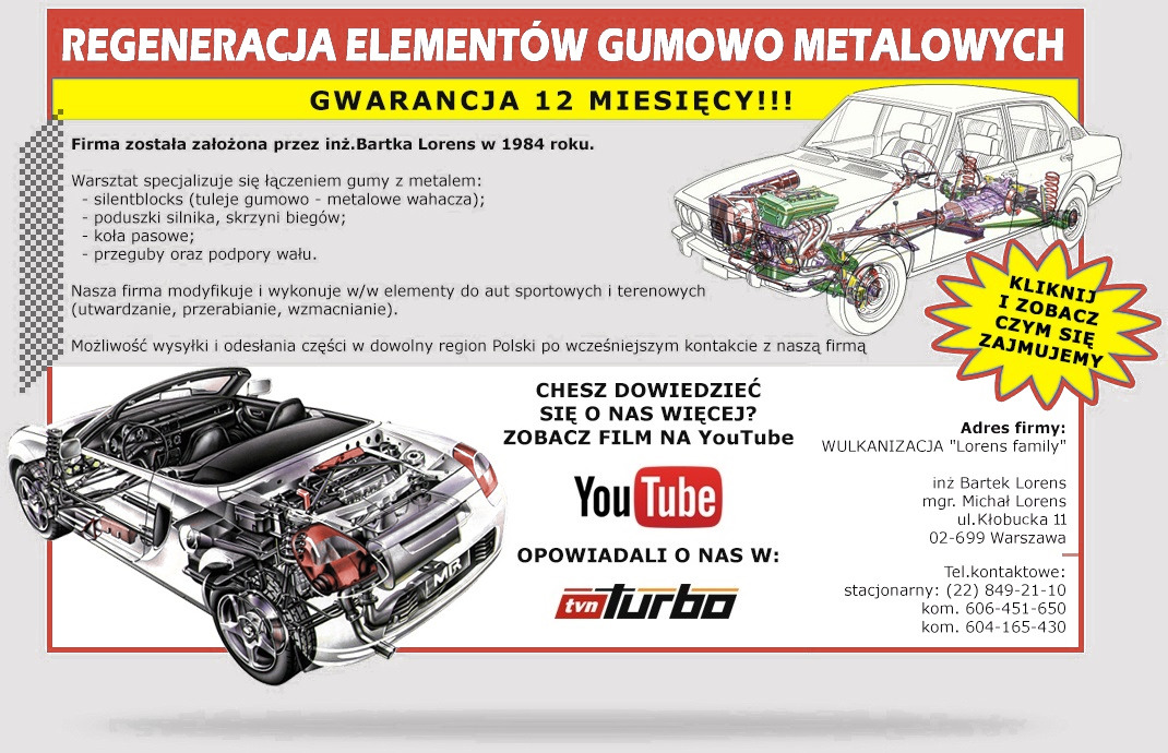 Regeneracja elementów gumowych Ulotka